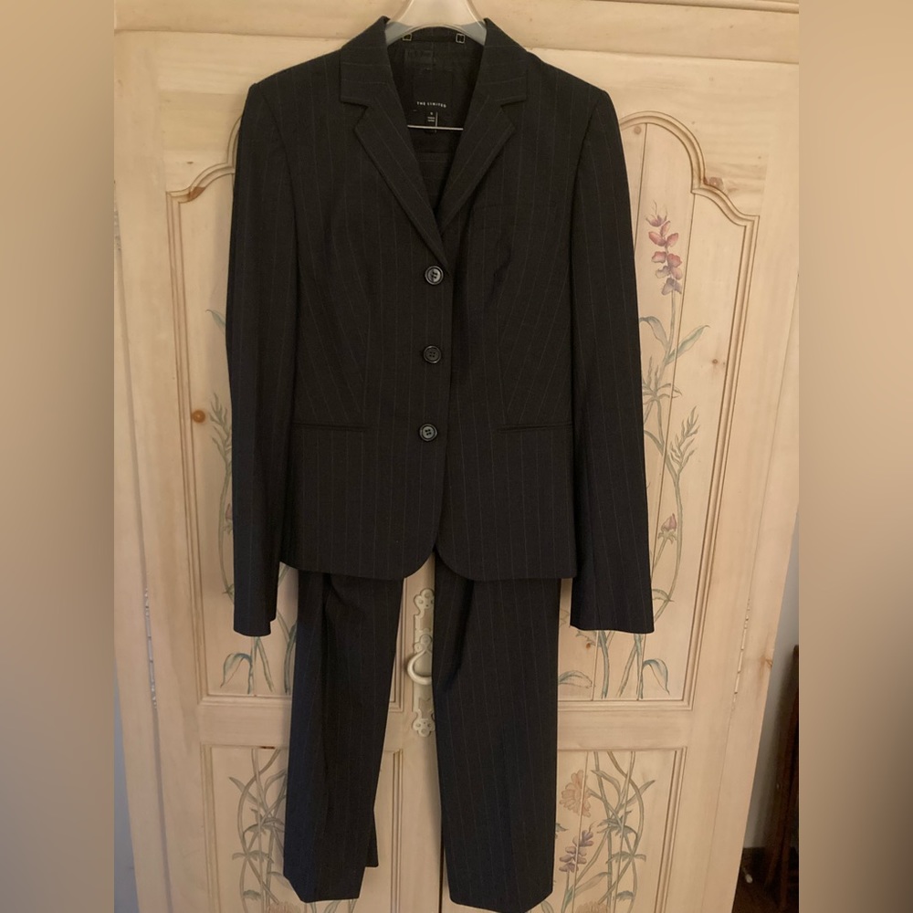 The Limited Size 8 Grey Pin-Striped Suit